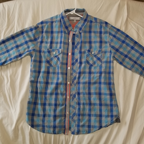 Dark blue/light blue/gray Long-Sleeve Button-Down - Picture 4 of 4